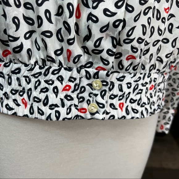 Lilli Anne Collections vintage tear drop pattern button down 80’s blouse - Picture 3 of 9